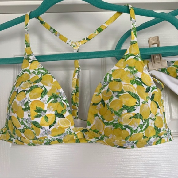 Lululemon  White Multi Deep Sea Swim Sun Soaker Bikini Lemon Print Size 6 - Picture 7 of 8